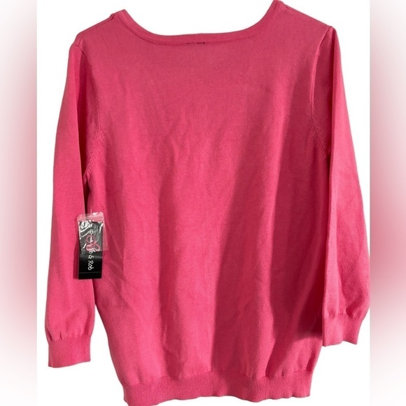 Allie & Rob Women's Hot Pink Button Front Cardigan Sweater Size L 3/4 Sleeve NWT - Picture 2 of 8